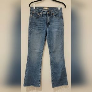 MADEWELL MID-RISE KICK OUT JEANS W/RIPPED LEG CUFFS SIZE 27 EXCELLENT CONDITION
